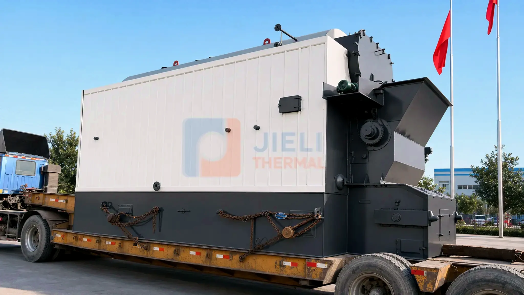 Biomass-fired steam boiler — prepared for overseas project shipment