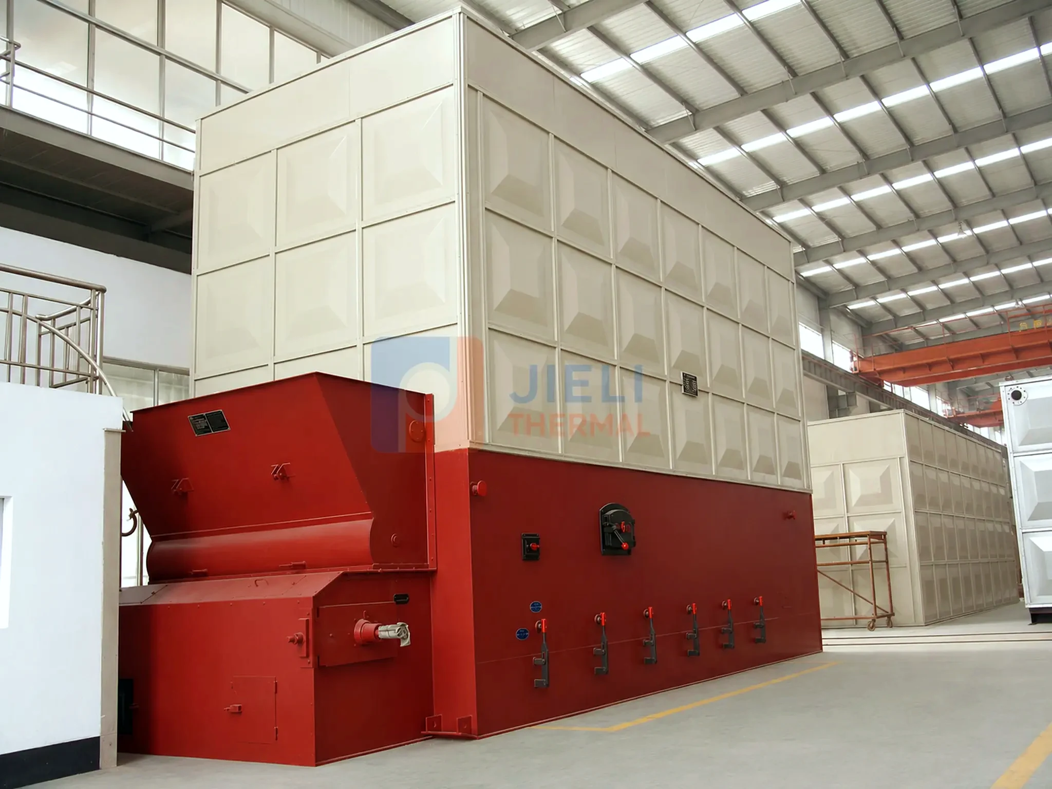 Coal-fired thermal oil heater in the production workshop