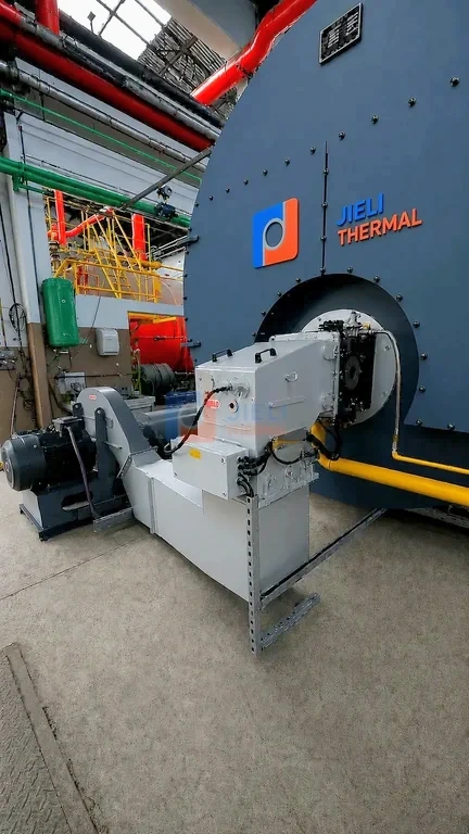 Gas-fired steam boiler installation