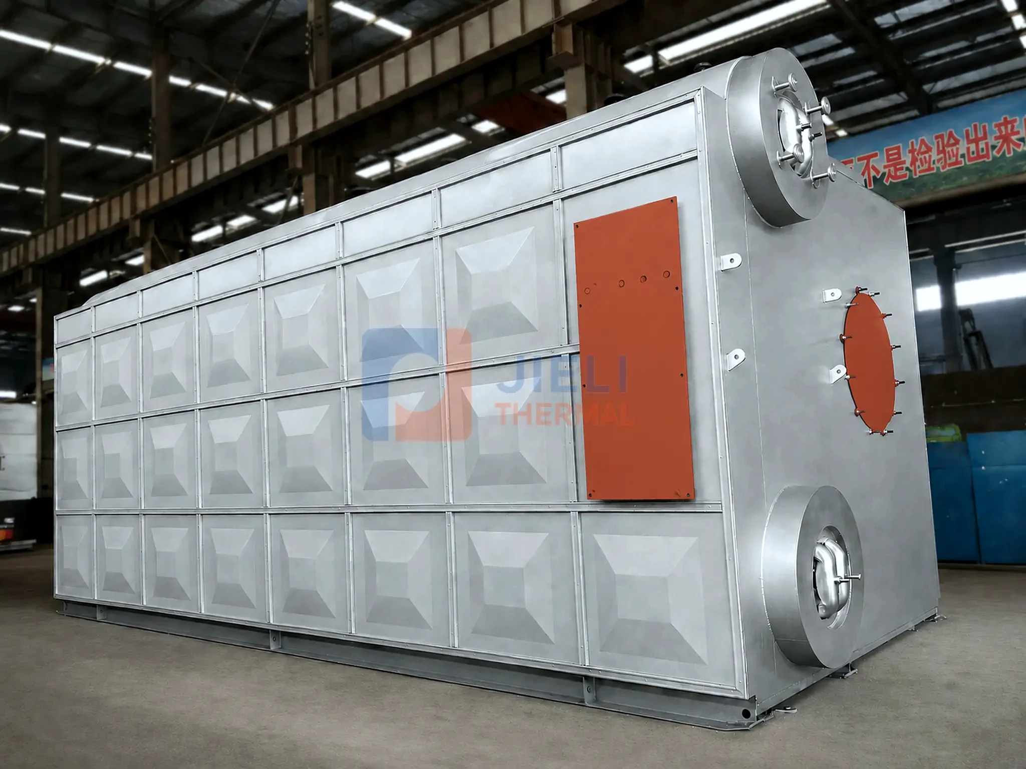 Gas / oil-fired steam boiler — packaged boiler rear casing and access doors