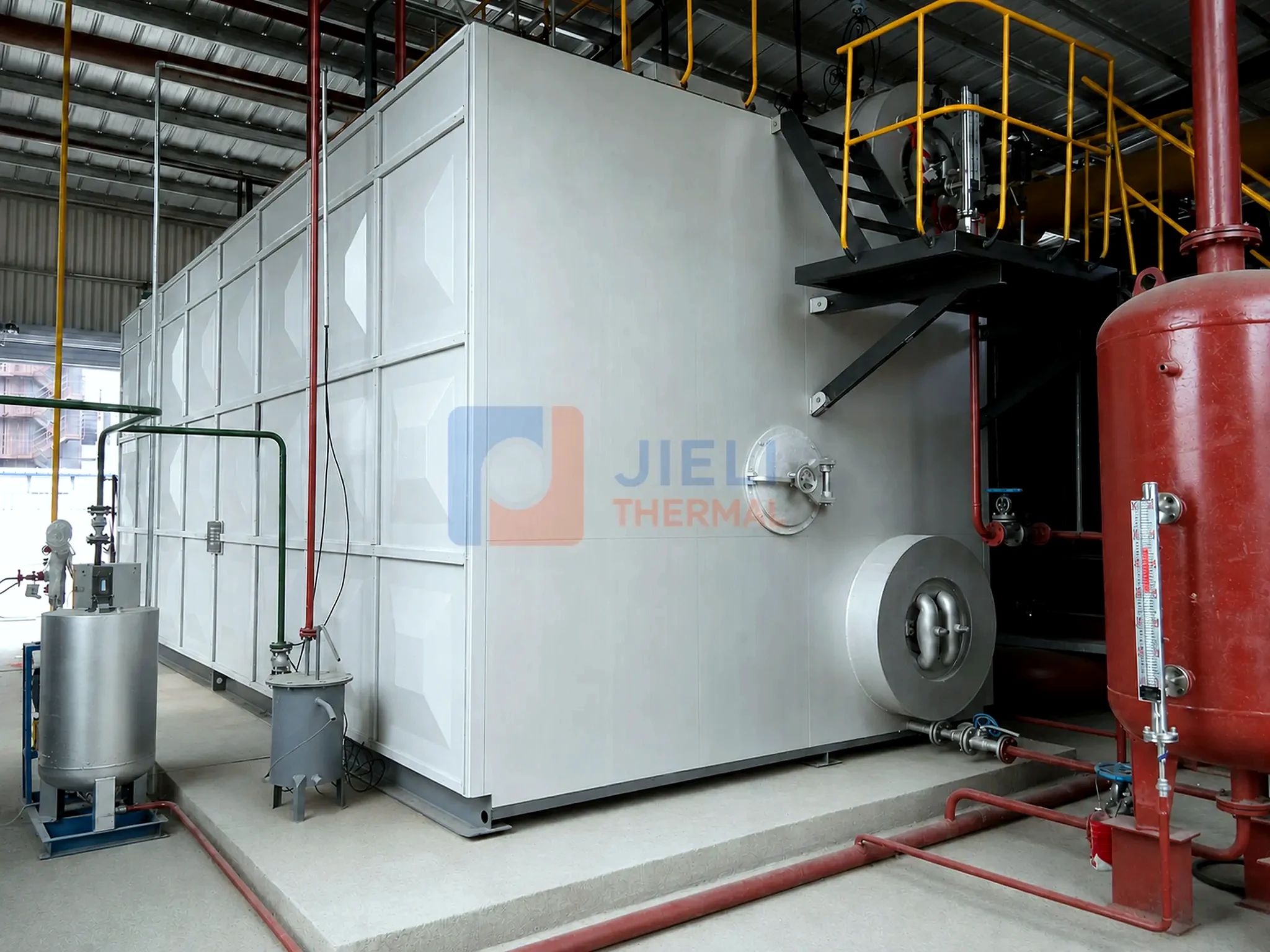 Single SZS water-tube gas steam boiler with drum and process piping