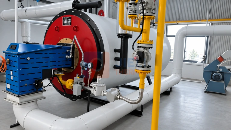 Gas-fired thermal oil heater system