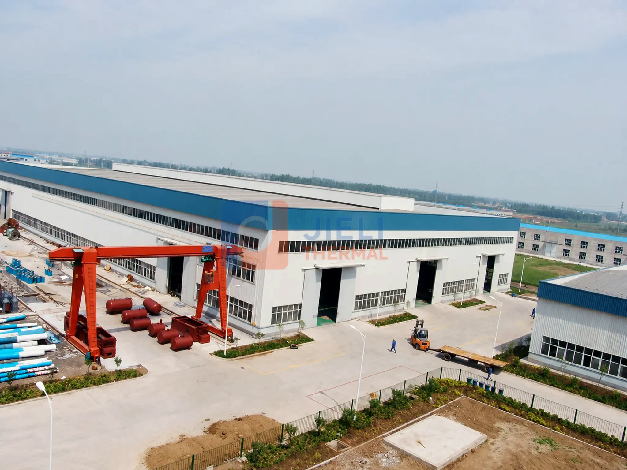JIELI THERMAL boiler manufacturing — aerial view of the boiler manufacturing base in China