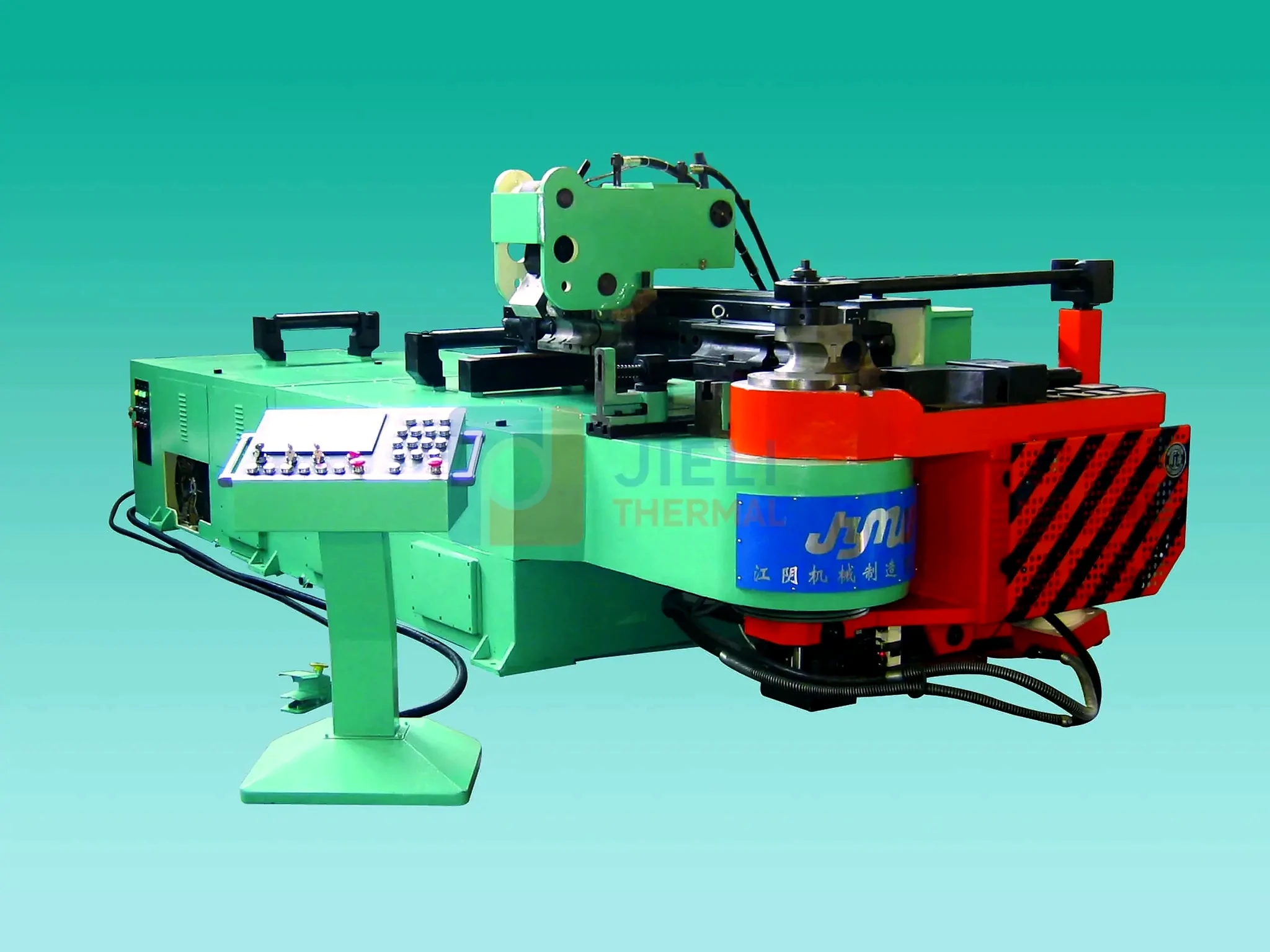 JIELI THERMAL boiler manufacturing — industrial pipe-bending machine for boiler fabrication