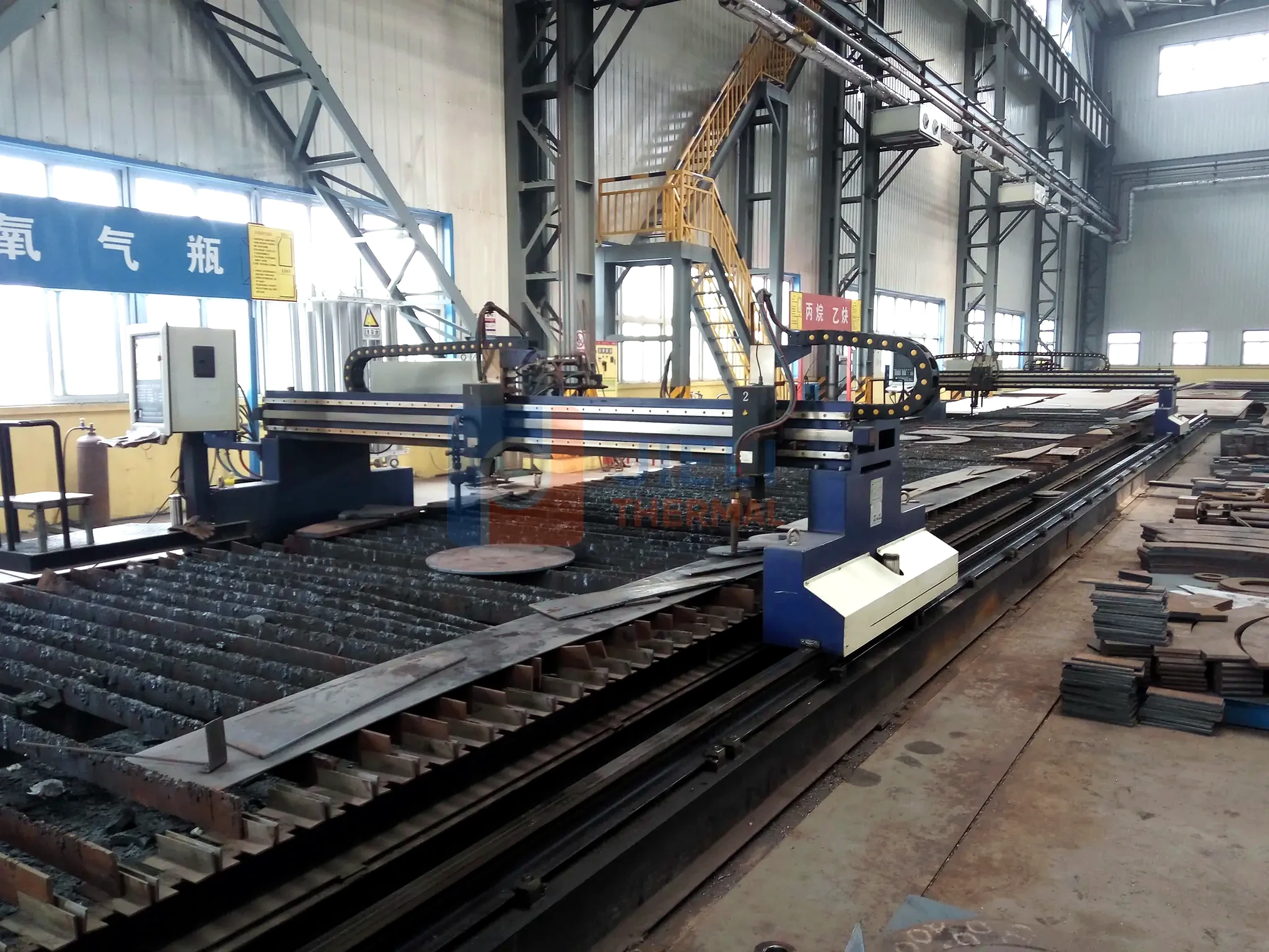 JIELI THERMAL boiler manufacturing — CNC plate cutting and preparation