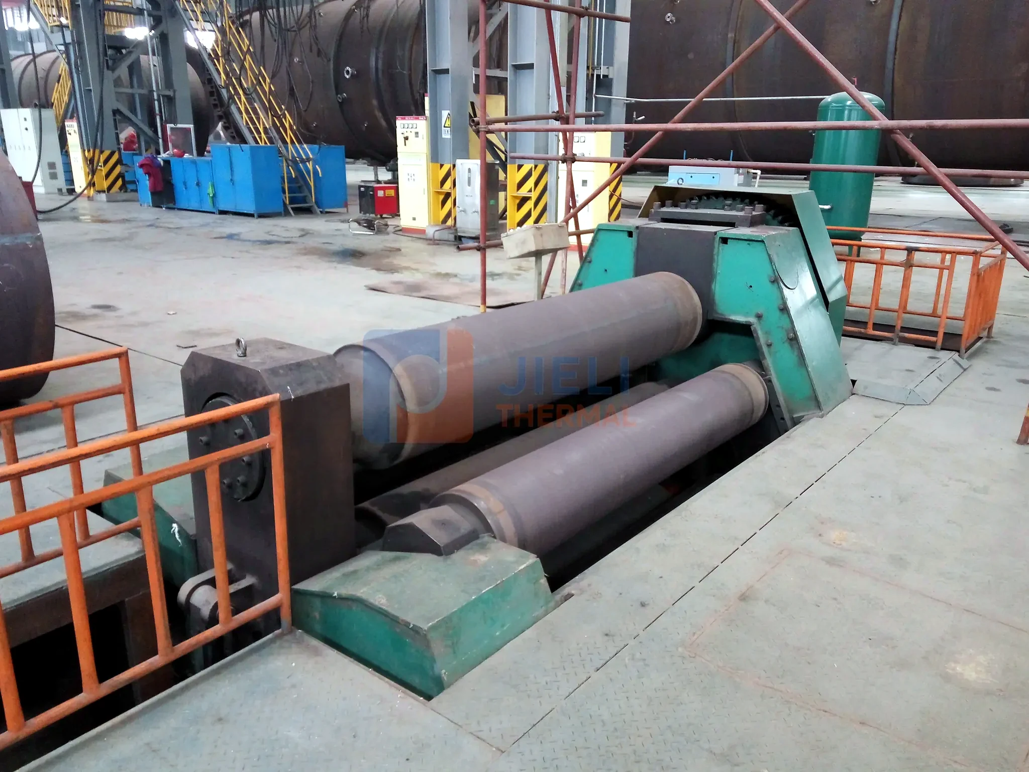 JIELI THERMAL boiler manufacturing — steel plate rolling for boiler shells