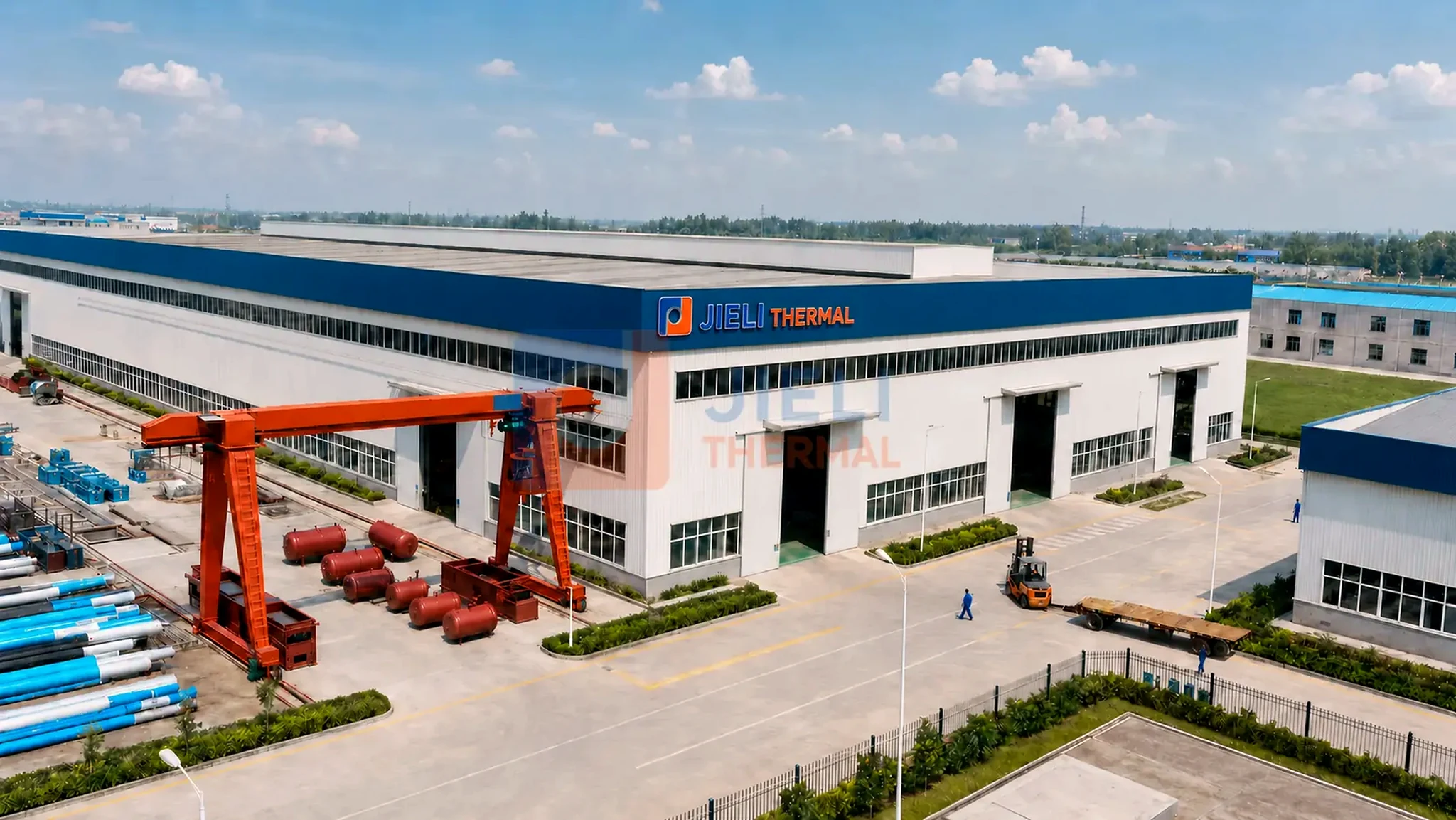 JIELI THERMAL boiler manufacturing base in Linyi, China