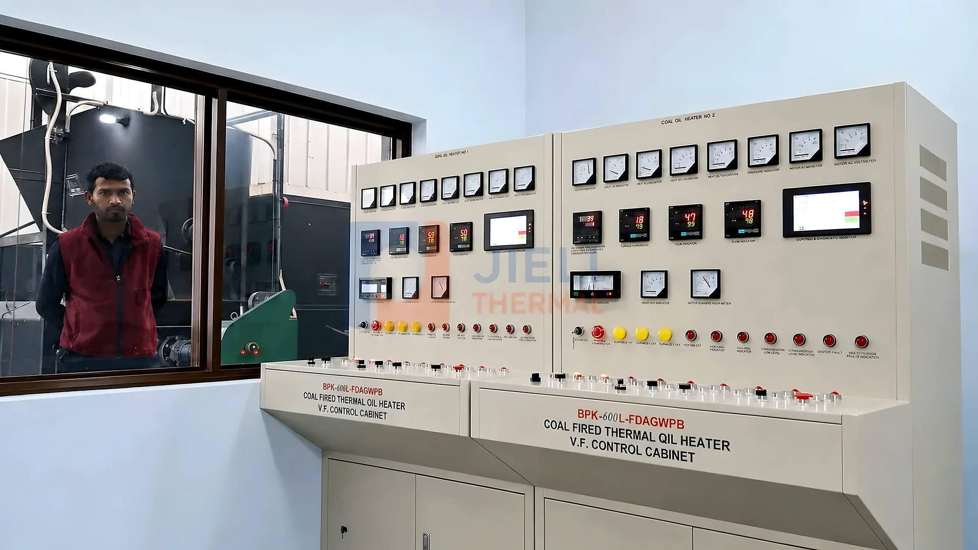Système automatique de contrôle de pression négative de chaudière avec PLC et HMI