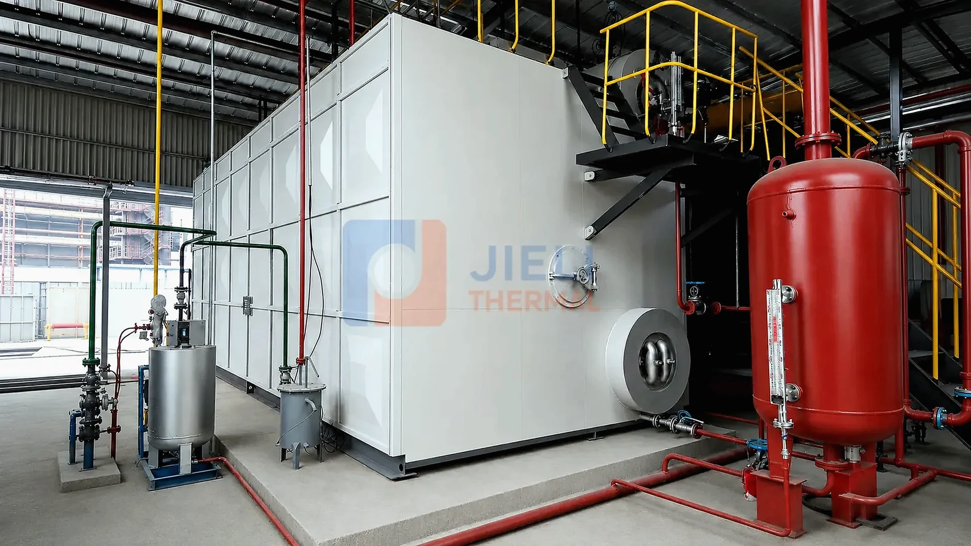 SZS water-tube gas-fired steam boiler system in an industrial installation