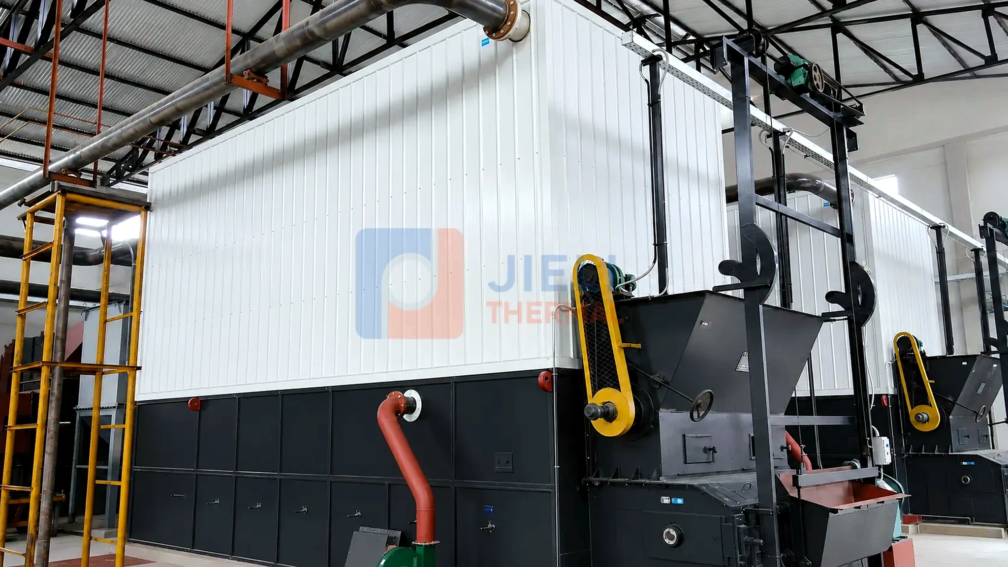 Twin solid-fuel thermal oil heaters installed with process auxiliaries