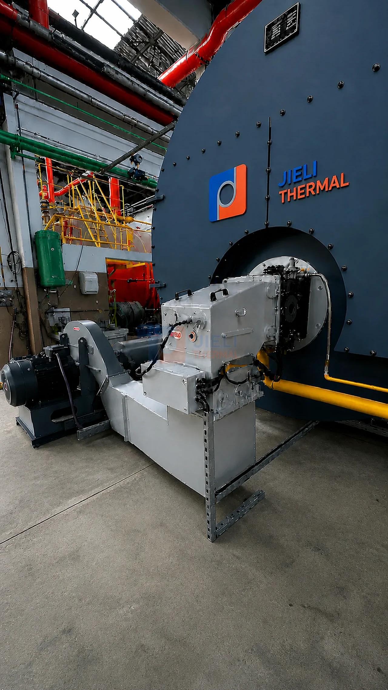 Argentina WNS12-1.25 12 TPH gas-fired steam boiler with JIELI THERMAL and DB burner