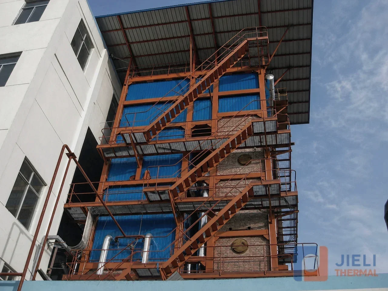 Shijiazhuang 9 million kcal circulating fluidized-bed thermal oil heater completed installation