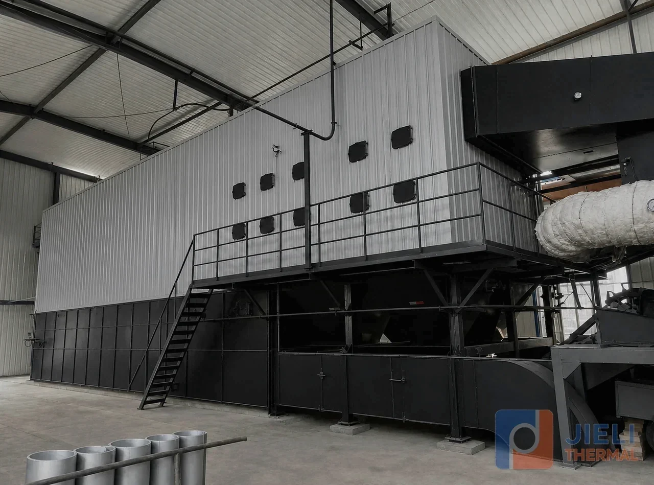 Second view of South Africa 25 million kcal coal-fired thermal oil heater installation