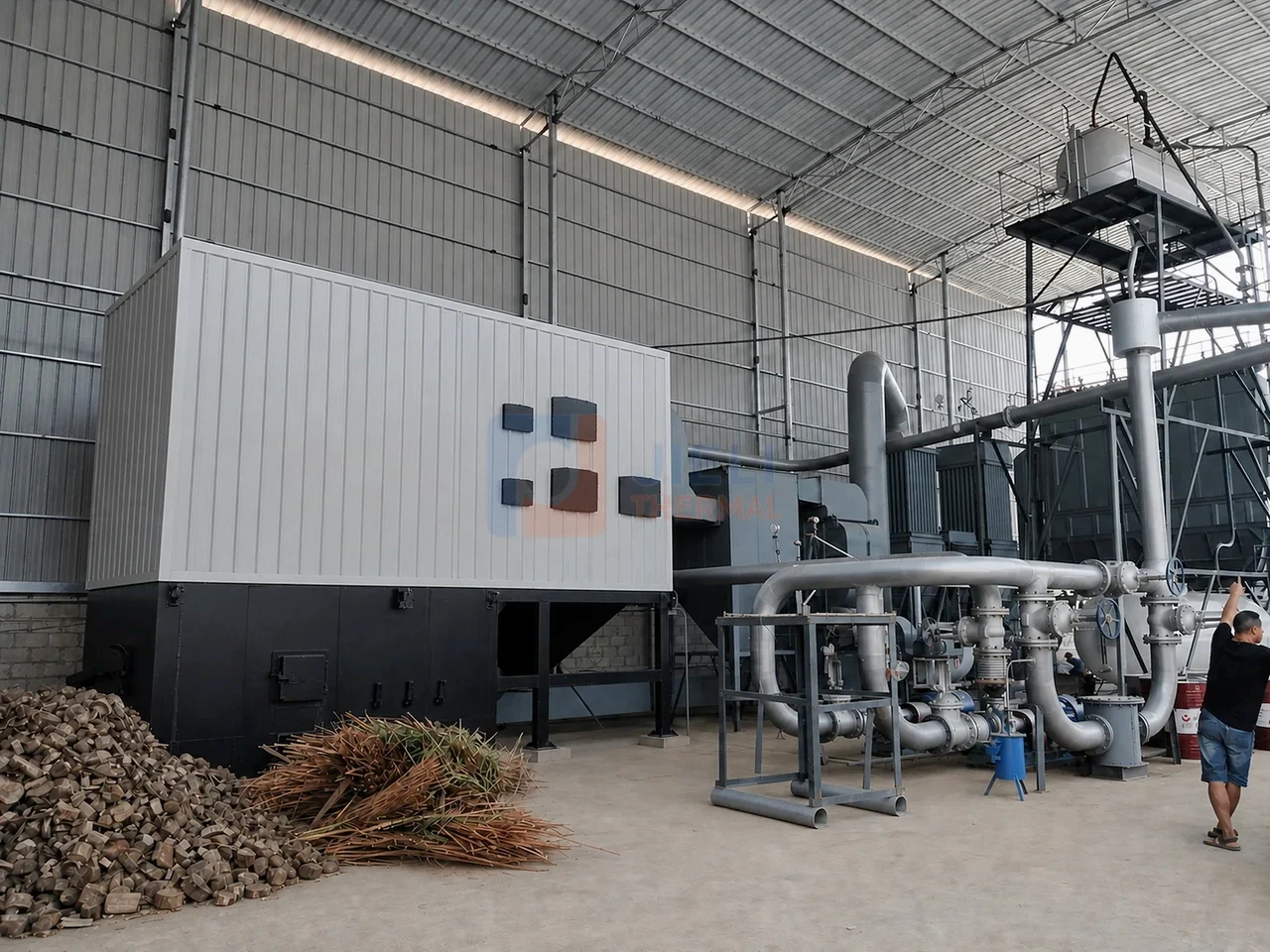 Vietnam 4,000,000 kcal biomass thermal oil heater with silver process piping and biomass fuel